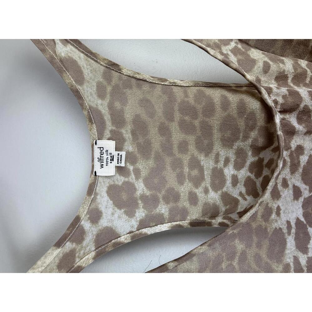 Wilfred by Aritzia 100% Silk Tan & White Cheetah Sleeveless Tank - Size - Small - Picture 4 of 5